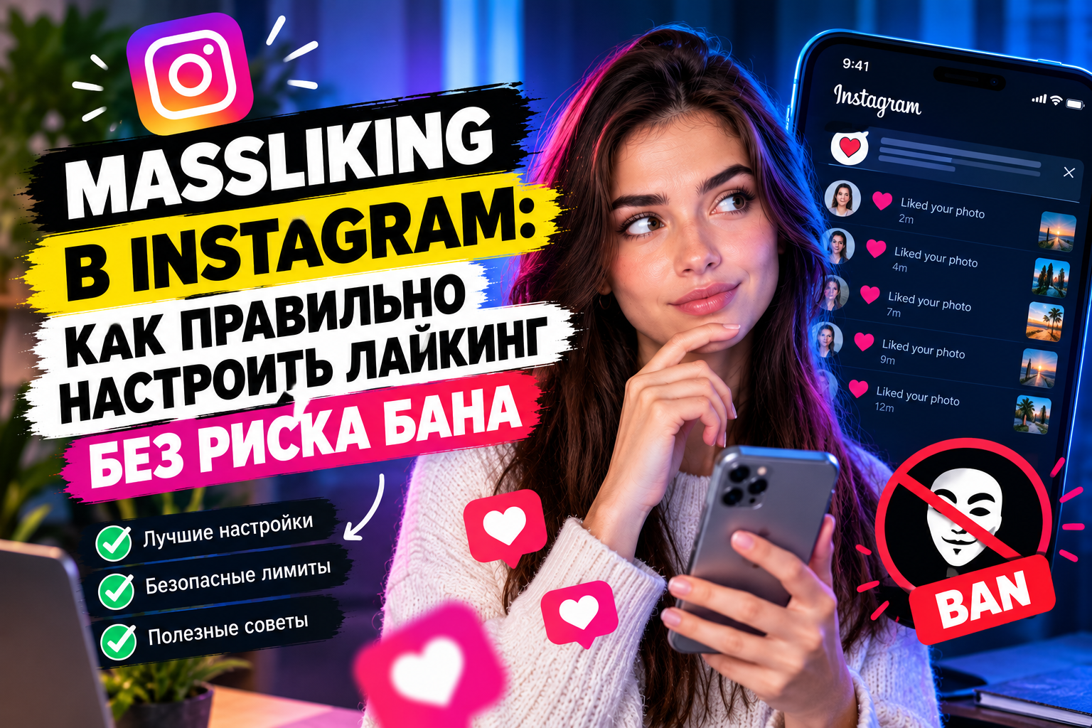 Masslinking в Instagram: как правильно настроить лайкинг без риска бана
